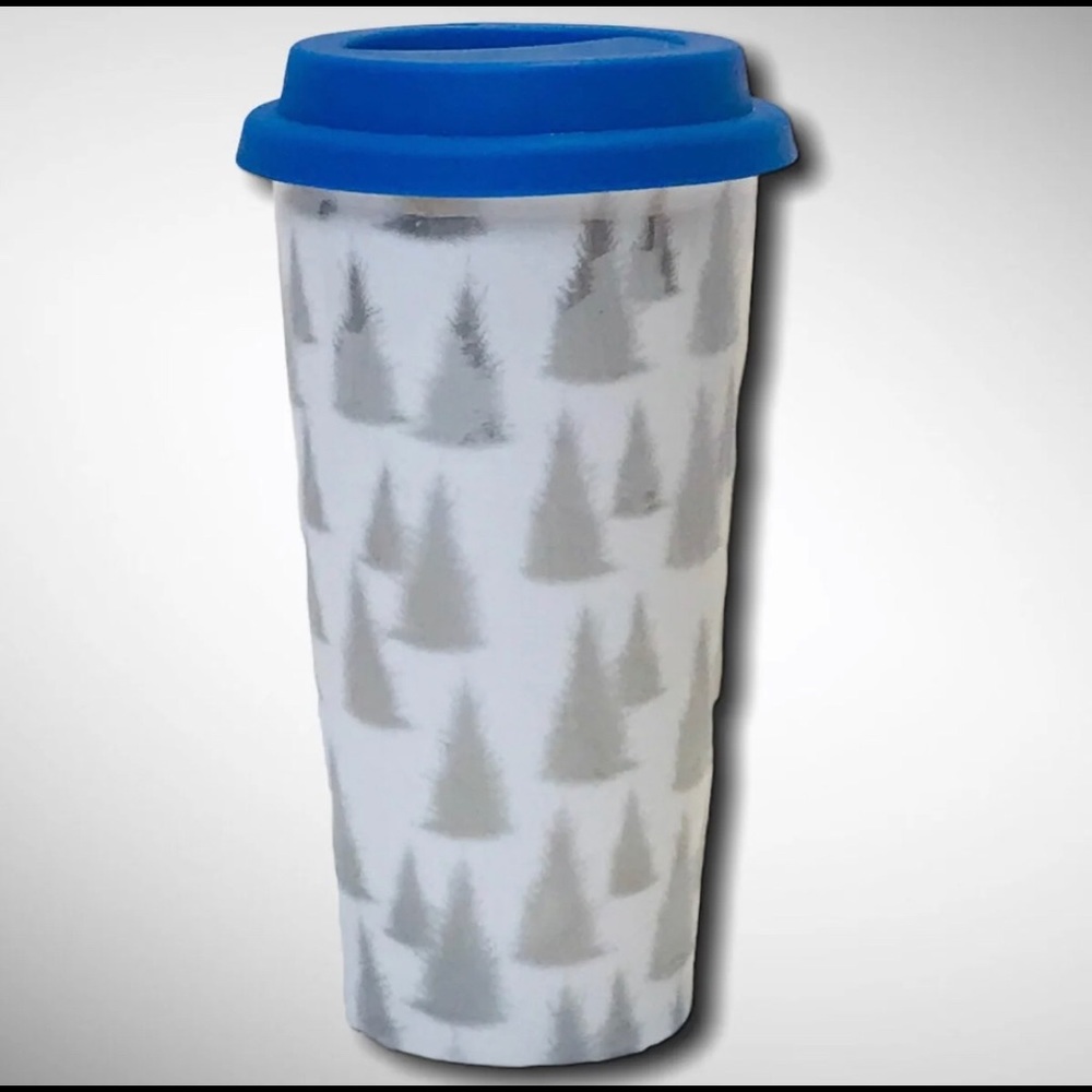 Caskata Ceramic Silver Trees Tumbler